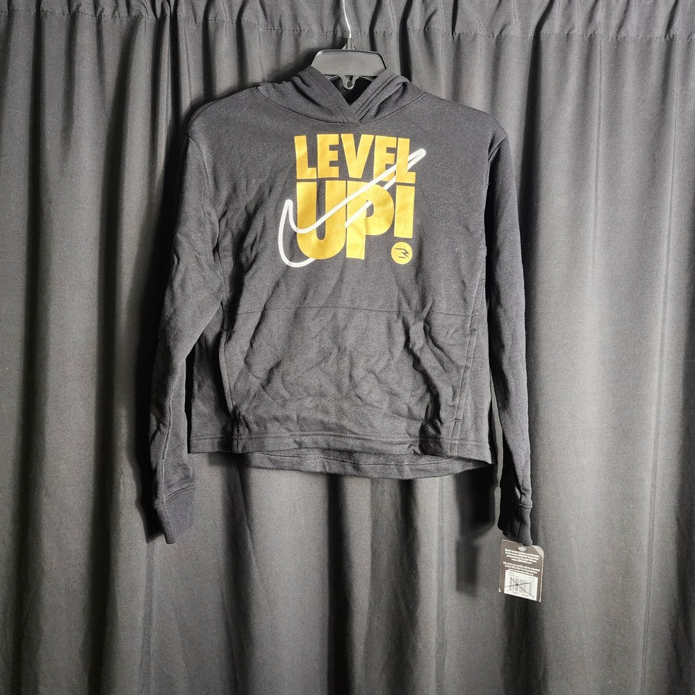 Nike 3 Brand Russell Wilson Level Up Hoodie Black Yellow Youth XL Pullover